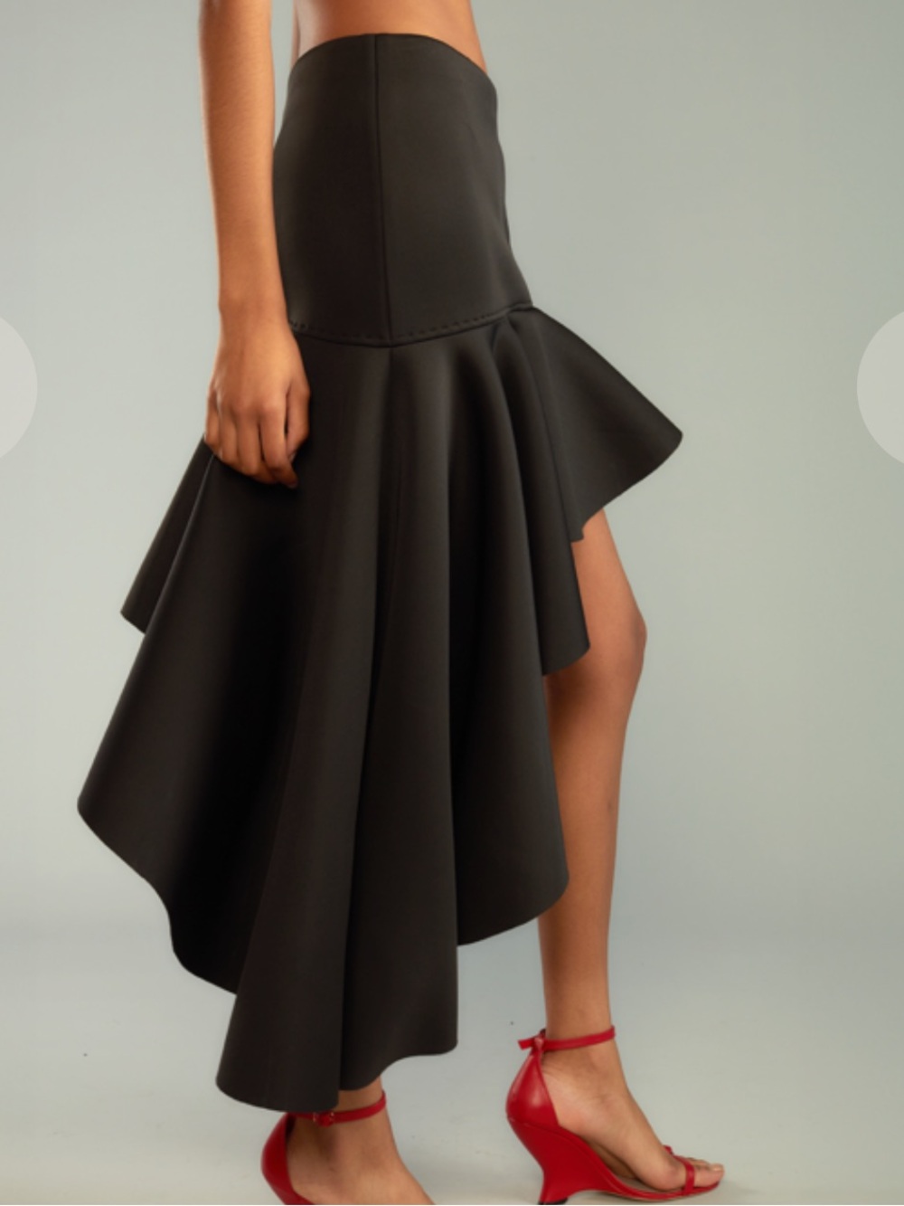 NWT🖤Cynthia Rowley Black Asymmetrical Flounce Skirt. Size 0